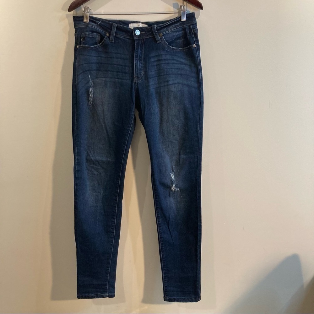 KANCAN SZ 11/29 High Rise Distressed Mid Wash Jeans
